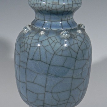 Blue Crackle Glaze Pottery Vase