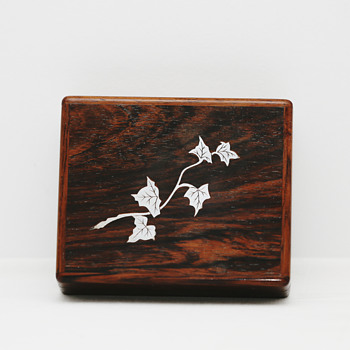 Palisander Cigar Box with Silver Inlay (Denmark), 1950's - Tobacciana