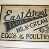 Antique Trade Sign Hand Painted Dairy Eggs Milk Cream Estreet
