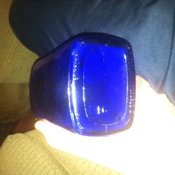 cobalt blue milk of magnesia looking bottle - Bottles