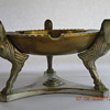 Egyptian Revival Figural Ashtray/brass w/nickle plated figurines 