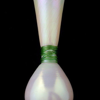 Kralik Corded Large Opal Vase - Art Glass