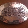 Vintage Western Motif Sterling Belt Buckle