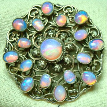 Antique Arts and Crafts opal Brooch - Fine Jewelry