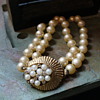 Yellow Faux Pearl and Goldtone Bracelet