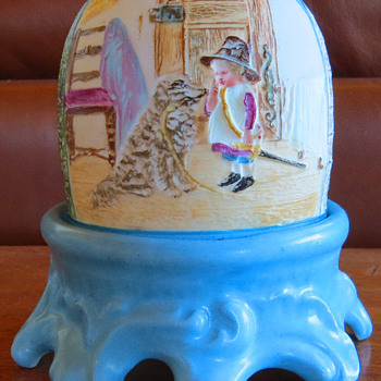 Fairy Lamp - French Lithophane - Art Glass