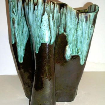 Oil Slick Drip Glaze Studio Pottery Vase - Bill Ferg? - Art Pottery