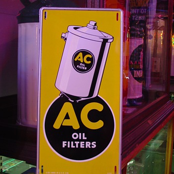 Original...AC Oil Filters...Tin Sign...Four Colors...March 1941
