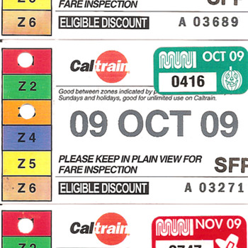 Caltrain Passes, Sept 2009 - Aug, 2010