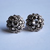 Georgian or Victorian Rose cut diamond silver and gold flower earrings