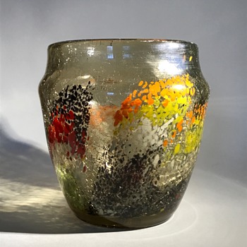 Leveille Rousseau Craquelle Glass Vase (pre 1885) - Art Glass