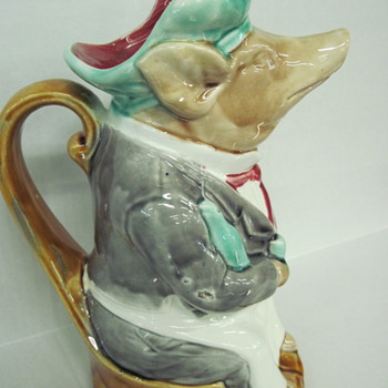 French Majolica Pig Waiter