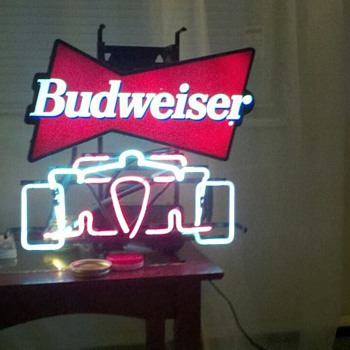 Budweiser neon that was given to us by a friend.