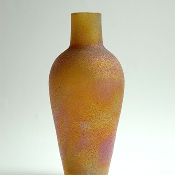 iridescent acid etched / frosted vase by Cristallerie de Pantin (Stumpf, Touvier, Viollet & C°) - Art Nouveau
