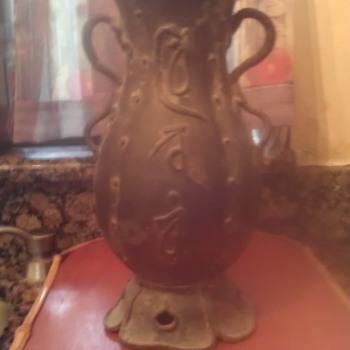 Brass vase with writing on both sides came back from old family member form the war