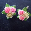 Pretty Screw Back earrings, Unmarked but old
