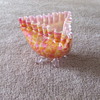 Triangular shaped cased glass on clear feet
