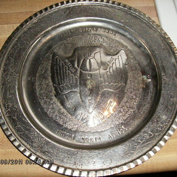 Wheelus Air Force Base Silver Plate 1956 - 58 7272nd Supply SQDN - Folk Art