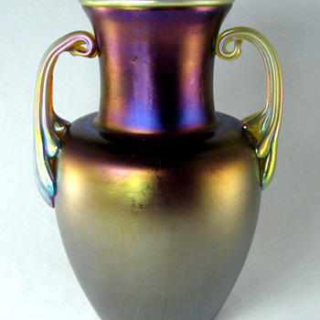 Loetz Amethyst Matt Iris with Silberiris Handles - Art Glass