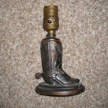 Vintage Copper Boot Lamp - Lamps