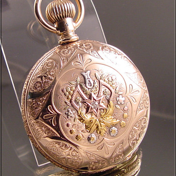 Hampden Multi-Color Hunt Case Pocket Watch - Pocket Watches