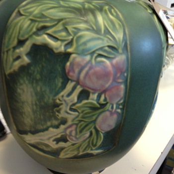 Art Pottery Vase with Cherries - Art Pottery
