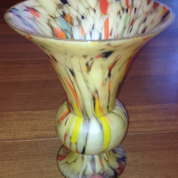 Czech Spatter Vase - Art Glass