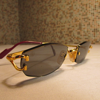 Old School Cartier 18k Gold Sunglasses - Accessories