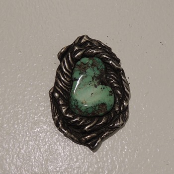 Handmade Native American/Indian Turquoise & Silver Pendent - Signed - Fine Jewelry