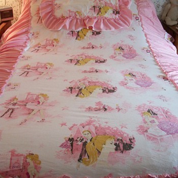 Vintage 1960's Barbie Bedspread w/ Sham for Twin Sized Bed - Dolls