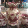 cermaic vase and sugar dish and pitcher!
