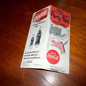 1956 Coca-Cola Election Night Pocket Guide - Coca-Cola