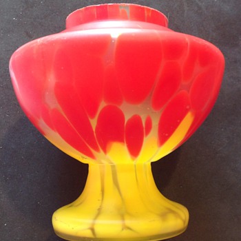 Czech mottled satin finish posy bowl c.1920/30s - Art Glass