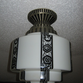 Art Deco Light fixture and globe - Art Deco