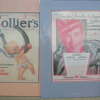 Old Magazine covers Sat Evening Post and Colliers - Signs