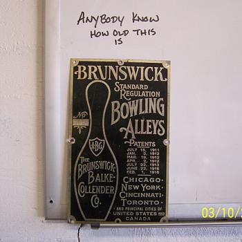 bowling tin sign