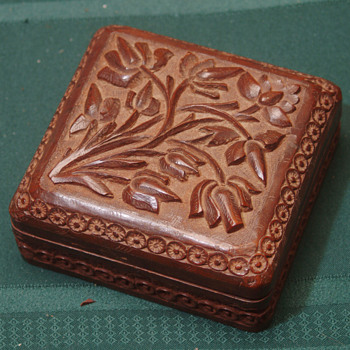 Wooden box 5" sq 3" tall antique