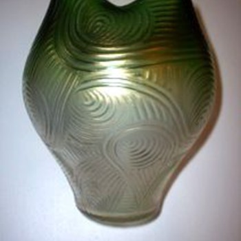 Loetz Green to Clear Spiraloptisch c. 1905 - Art Glass