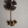 Gold 10K Skull and Crossbones Pledge Pin New Orleans Hausmanns