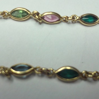 18K yellow gold different gemstones bracelet - Fine Jewelry