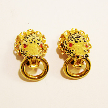 Vintage Franklin Mint "Duchess of Windsor" Leopard Earrings