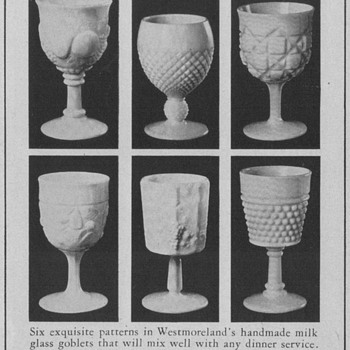 1950 Westmoreland Milkglass Advertisements