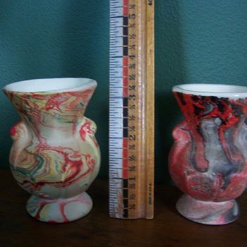 2 small vases, one from my Grandma and one from my wife's Grandma - Art Pottery