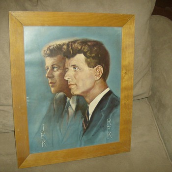 John and Robert F. Kennedy Painting - Folk Art