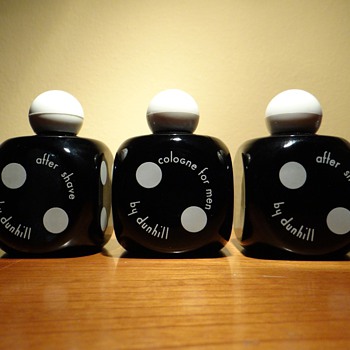 1940's ORIGINAL DUNHILL AFTERSHAVE AND COLOGNE BOTTLES DICE SHAPE - Bottles