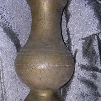 Antique primitive Brass vase with dragon - Asian