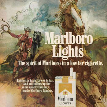 1976 - Marlboro Lights Cigarettes Advertisement