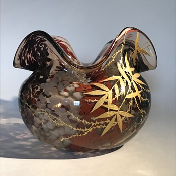 Leveille Rousseau enameled glass vase C1885 - Art Glass