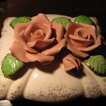 Occupied Japan Rose Top Dish - Art Pottery