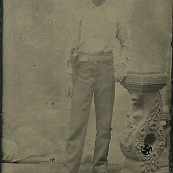Tintype of a Cross-Draw Left-Handed Cowboy